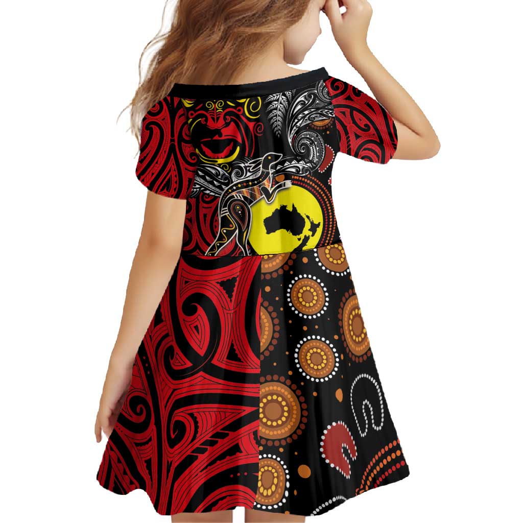 Aotearoa and Australia Toitu Te Tiriti Family Matching Off Shoulder Maxi Dress and Hawaiian Shirt Honour the Treaty - Stand Together Stand Stronger LT03 - Polynesian Pride