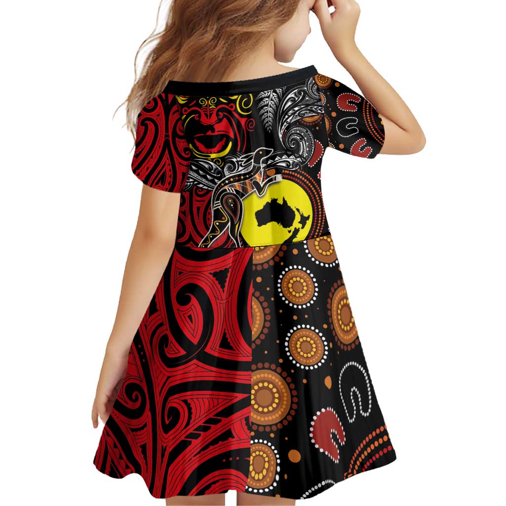 Aotearoa and Australia Toitu Te Tiriti Family Matching Off Shoulder Short Dress and Hawaiian Shirt Honour the Treaty - Stand Together Stand Stronger LT03 - Polynesian Pride