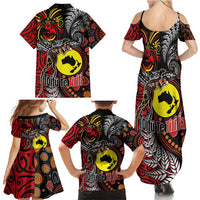 Aotearoa and Australia Toitu Te Tiriti Family Matching Summer Maxi Dress and Hawaiian Shirt Honour the Treaty - Stand Together Stand Stronger LT03 - Polynesian Pride