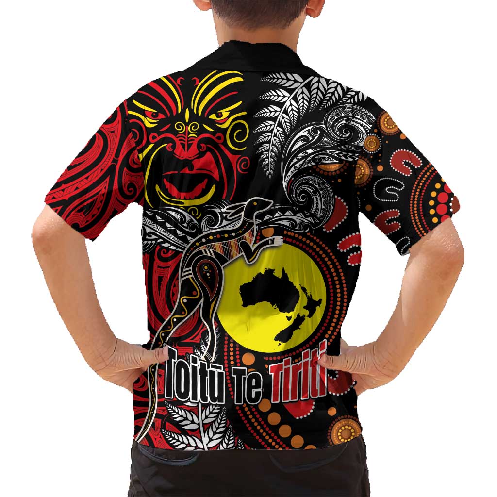 Aotearoa and Australia Toitu Te Tiriti Family Matching Tank Maxi Dress and Hawaiian Shirt Honour the Treaty - Stand Together Stand Stronger LT03 - Polynesian Pride