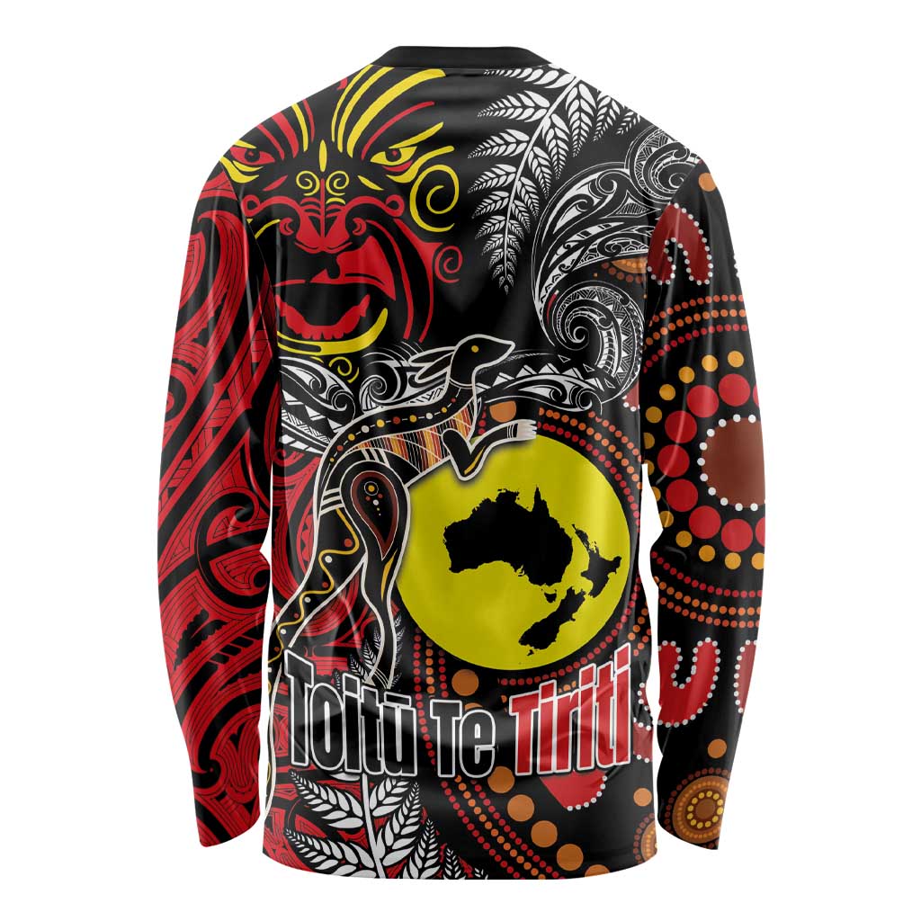 Aotearoa and Australia Toitu Te Tiriti Long Sleeve Shirt Honour the Treaty - Stand Together Stand Stronger
