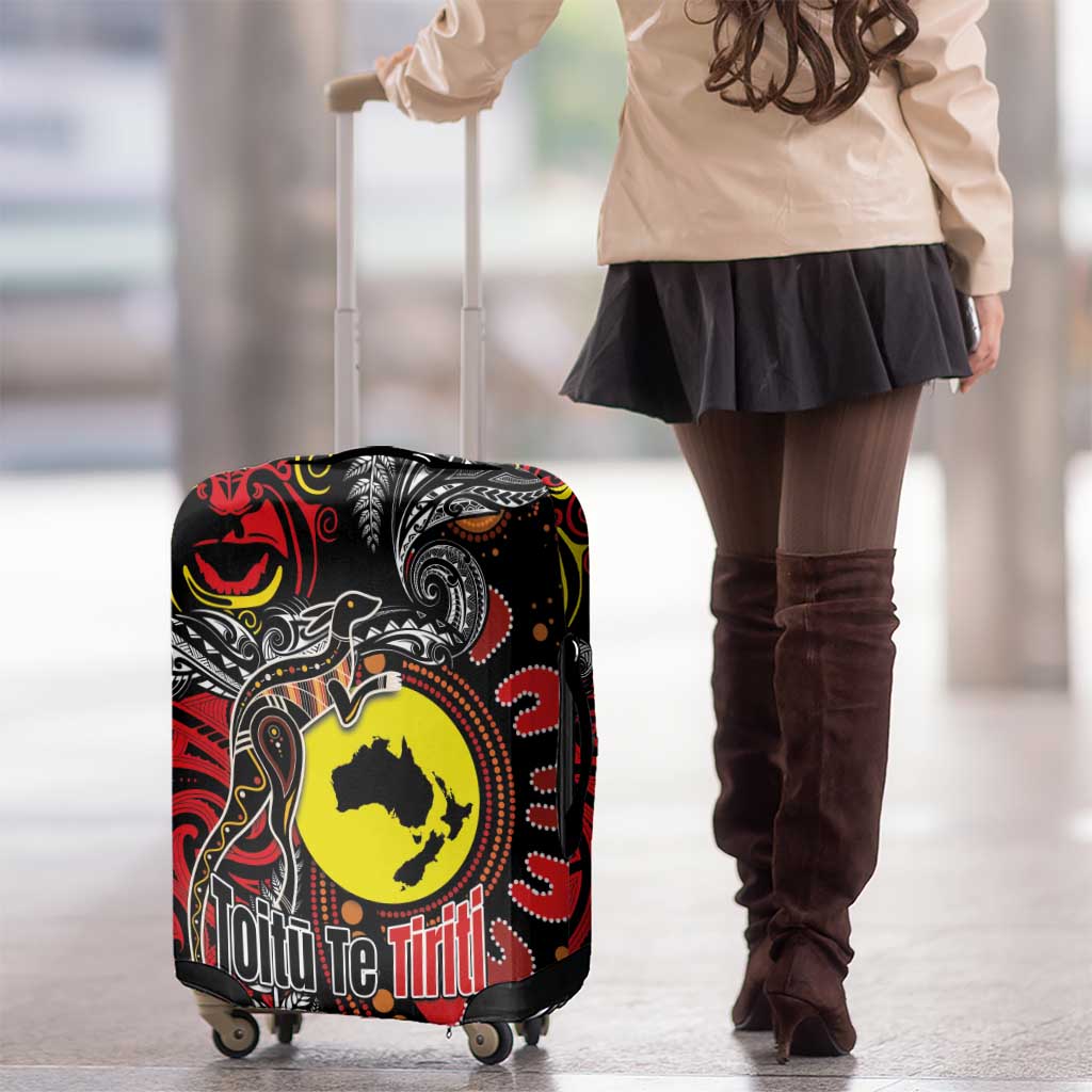 Aotearoa and Australia Toitu Te Tiriti Luggage Cover Honour the Treaty - Stand Together Stand Stronger