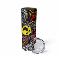 Aotearoa and Australia Toitu Te Tiriti Skinny Tumbler Honour the Treaty - Stand Together Stand Stronger LT03 - Polynesian Pride
