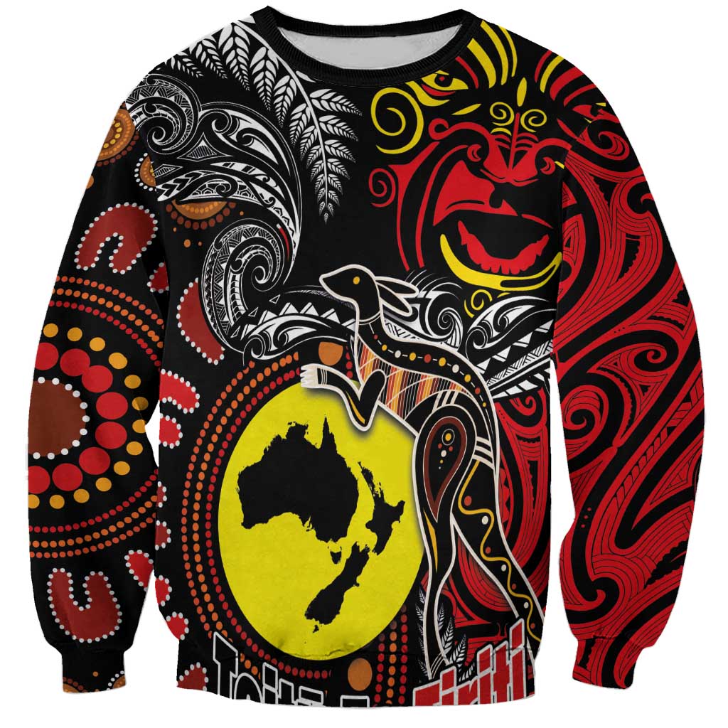 Aotearoa and Australia Toitu Te Tiriti Sweatshirt Honour the Treaty - Stand Together Stand Stronger LT03 Unisex Black - Polynesian Pride