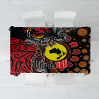 Aotearoa and Australia Toitu Te Tiriti Tablecloth Honour the Treaty - Stand Together Stand Stronger LT03 Black - Polynesian Pride