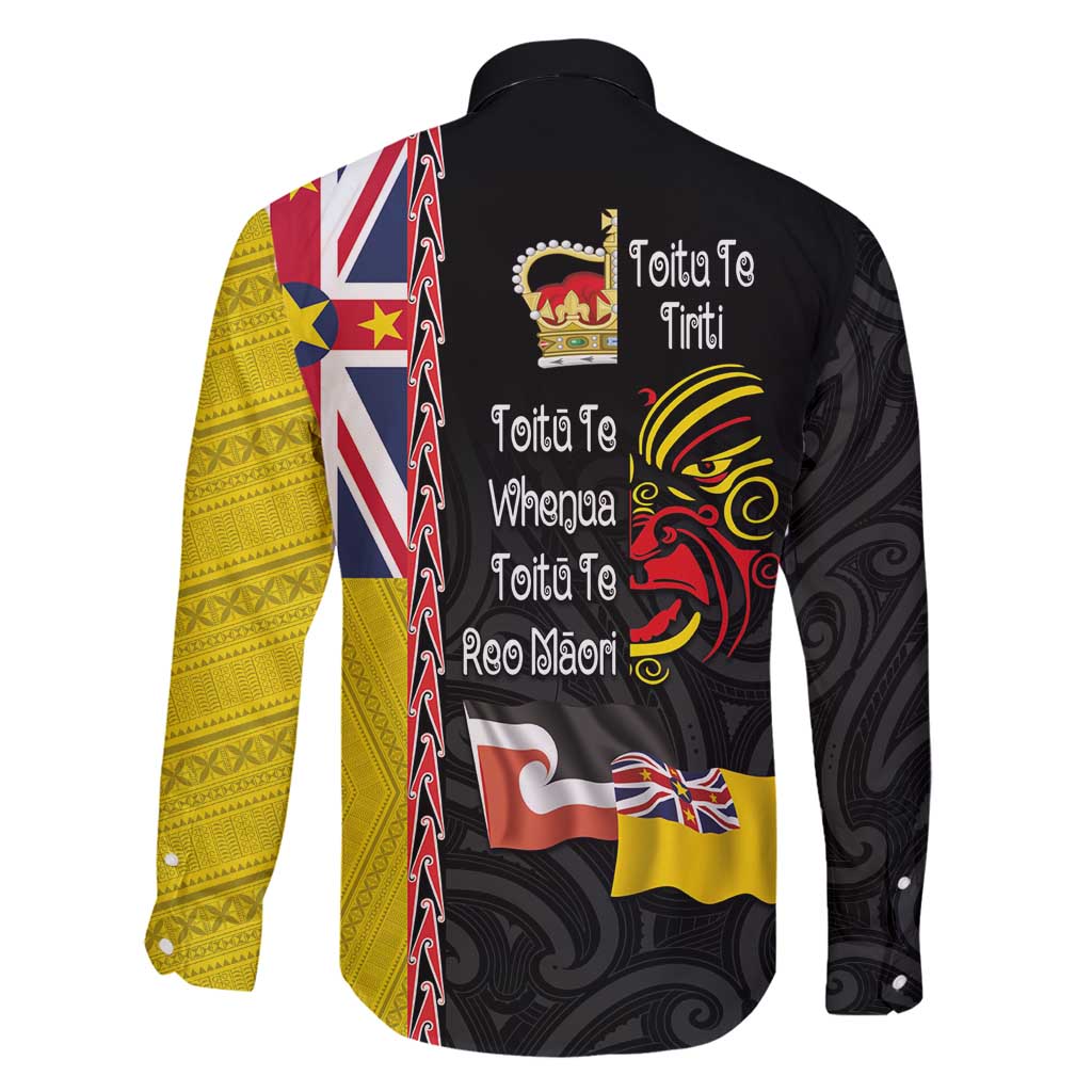 Aotearoa and Niue Toitu Te Tiriti Family Matching Off Shoulder Short Dress and Hawaiian Shirt Honour the Treaty - Fight Together Stand Together