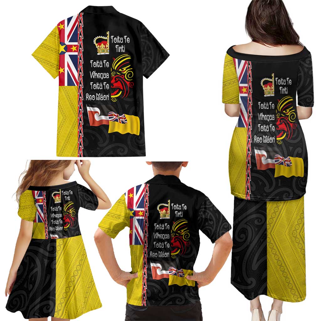 Aotearoa and Niue Toitu Te Tiriti Family Matching Puletasi and Hawaiian Shirt Honour the Treaty - Fight Together Stand Together LT03 - Polynesian Pride