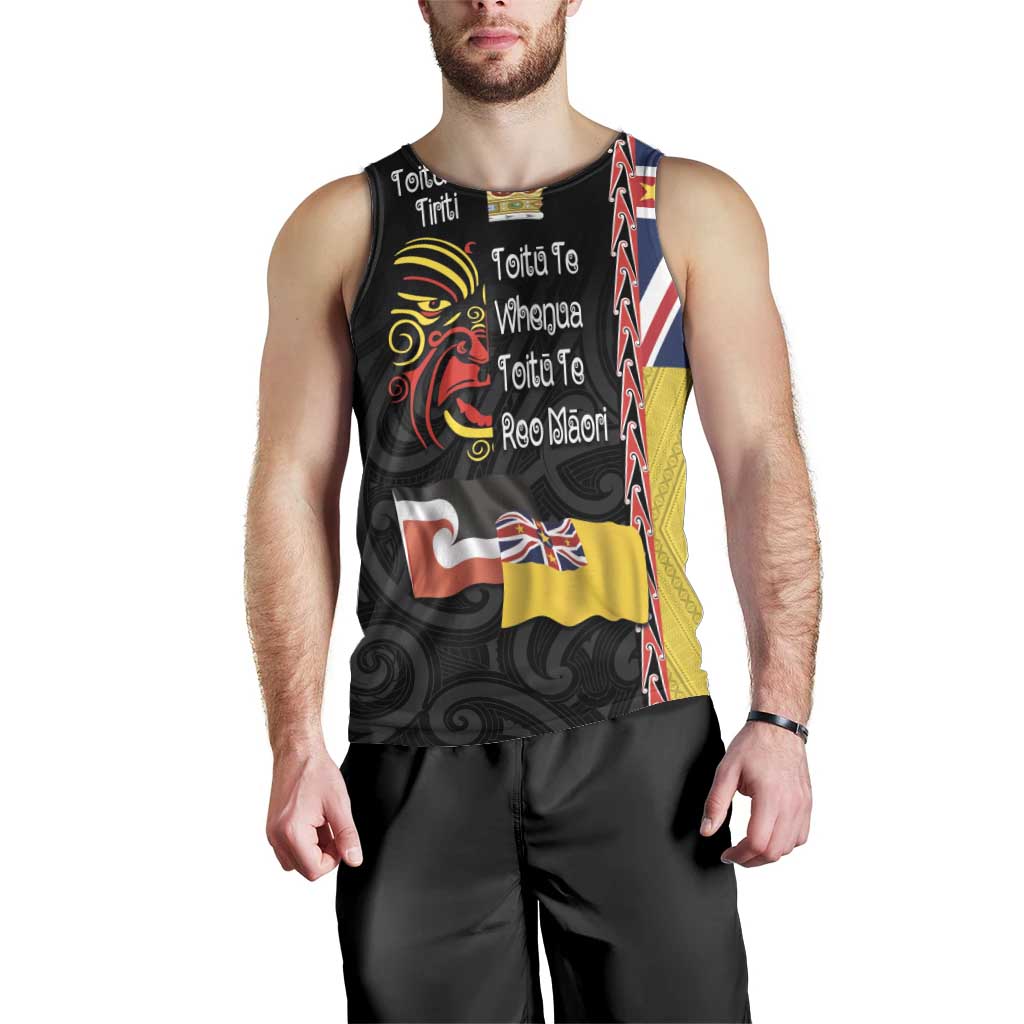Aotearoa and Niue Toitu Te Tiriti Men Tank Top Honour the Treaty - Fight Together Stand Together LT03 - Polynesian Pride