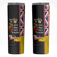 Aotearoa and Niue Toitu Te Tiriti Skinny Tumbler Honour the Treaty - Fight Together Stand Together LT03 Black - Polynesian Pride