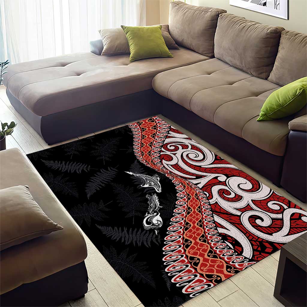 Aotearoa Maori Stylized Koru - Silver Ferns Area Rug
