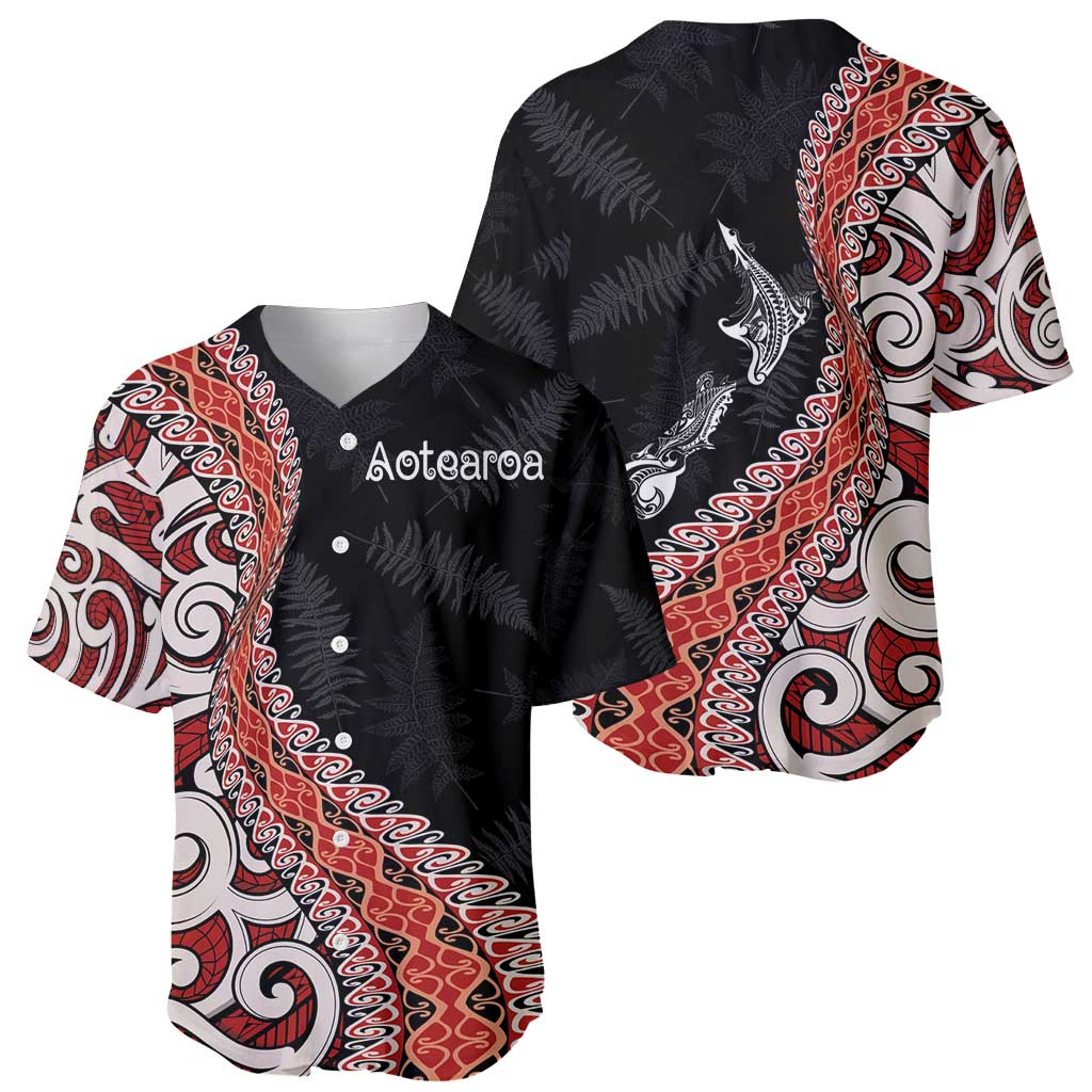 Aotearoa Maori Stylized Koru - Silver Ferns Baseball Jersey LT03 - Polynesian Pride