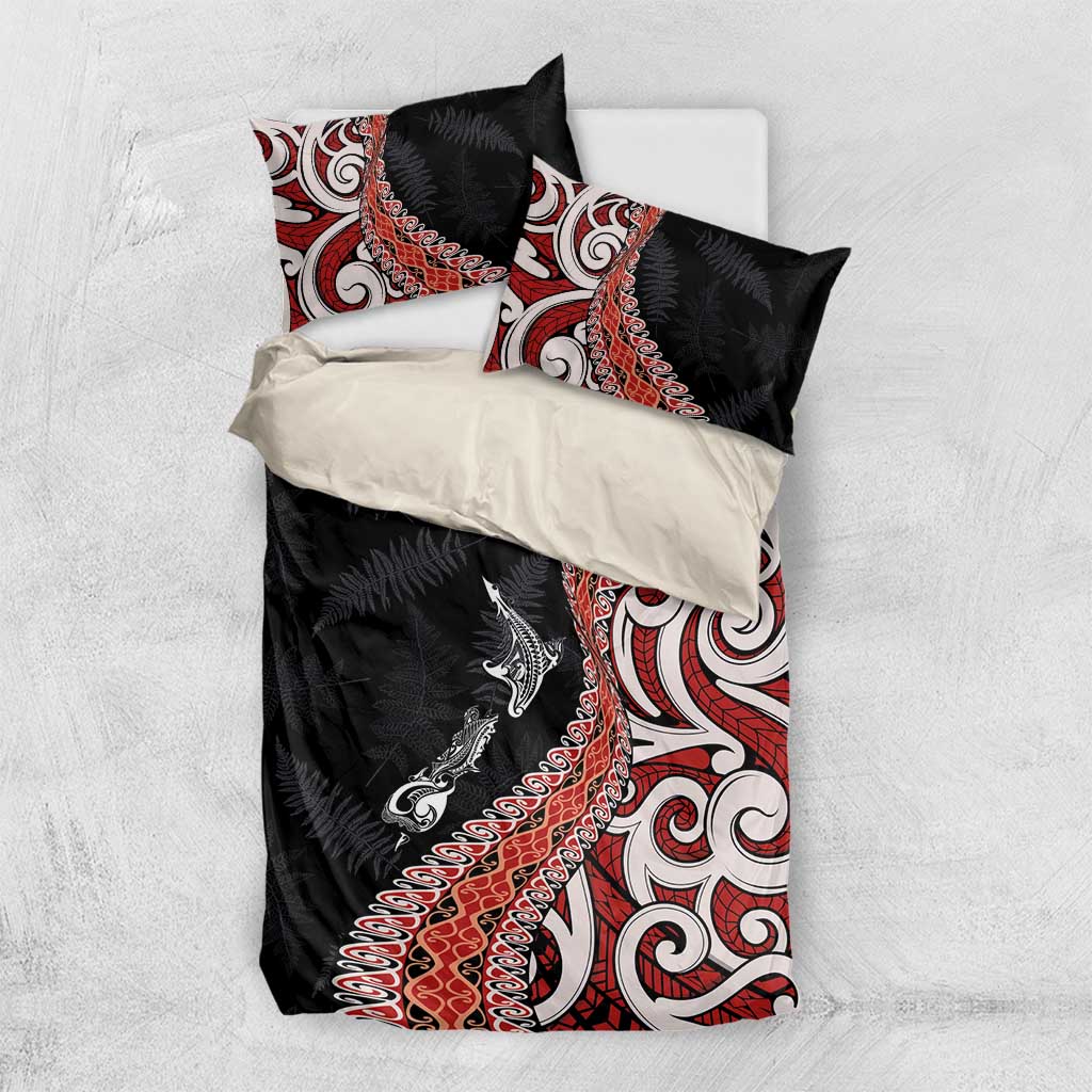 Aotearoa Maori Stylized Koru - Silver Ferns Bedding Set