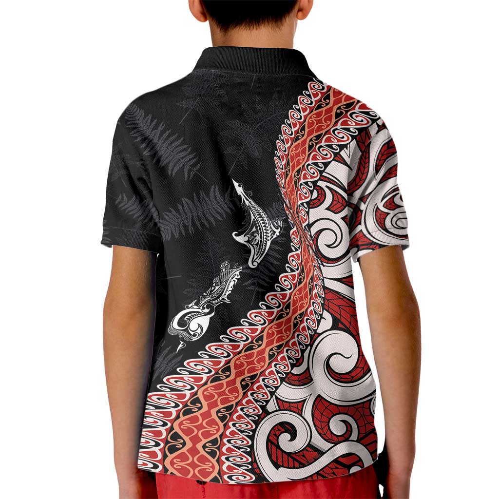 Aotearoa Maori Stylized Koru - Silver Ferns Kid Polo Shirt LT03 - Polynesian Pride