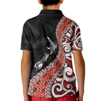 Aotearoa Maori Stylized Koru - Silver Ferns Kid Polo Shirt LT03 - Polynesian Pride