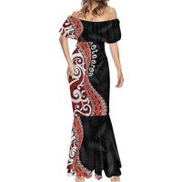 Aotearoa Maori Stylized Koru - Silver Ferns Mermaid Dress LT03 - Polynesian Pride