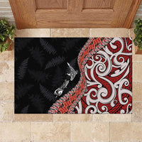 Aotearoa Maori Stylized Koru - Silver Ferns Rubber Doormat