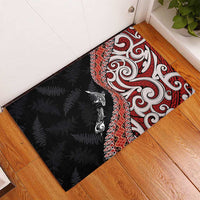 Aotearoa Maori Stylized Koru - Silver Ferns Rubber Doormat