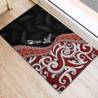 Aotearoa Maori Stylized Koru - Silver Ferns Rubber Doormat