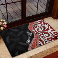 Aotearoa Maori Stylized Koru - Silver Ferns Rubber Doormat
