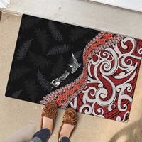 Aotearoa Maori Stylized Koru - Silver Ferns Rubber Doormat