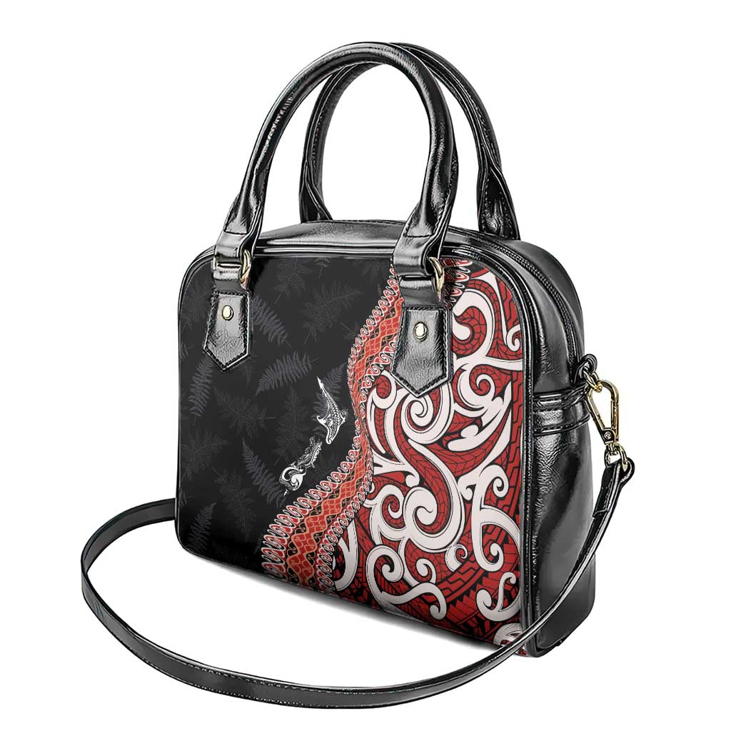 Aotearoa Maori Stylized Koru - Silver Ferns Shoulder Handbag
