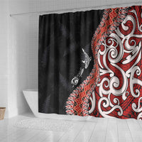 Aotearoa Maori Stylized Koru - Silver Ferns Shower Curtain LT03 - Polynesian Pride