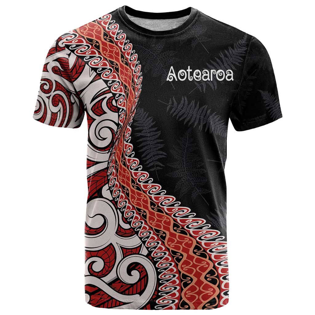 Aotearoa Maori Stylized Koru - Silver Ferns T Shirt