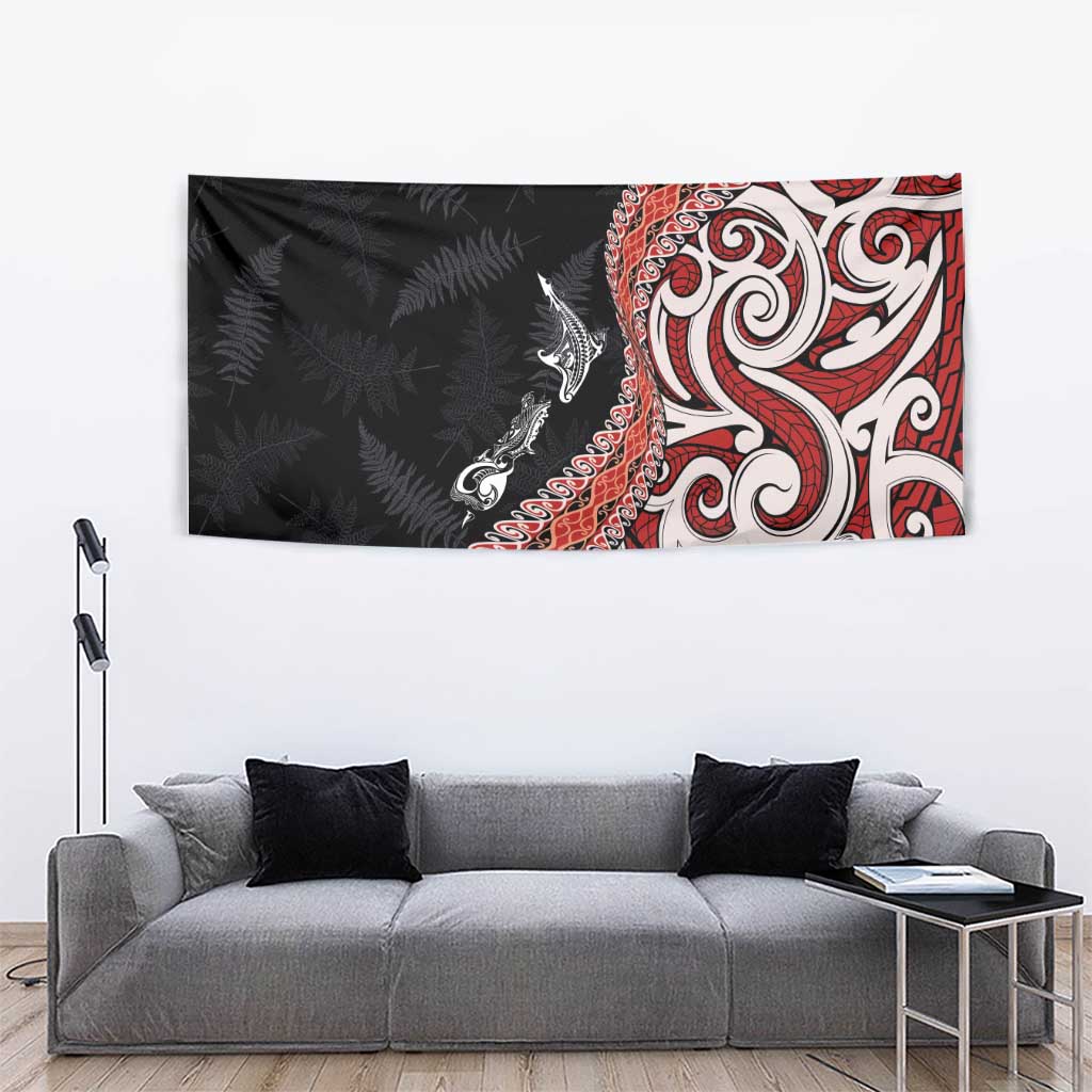 Aotearoa Maori Stylized Koru - Silver Ferns Tapestry