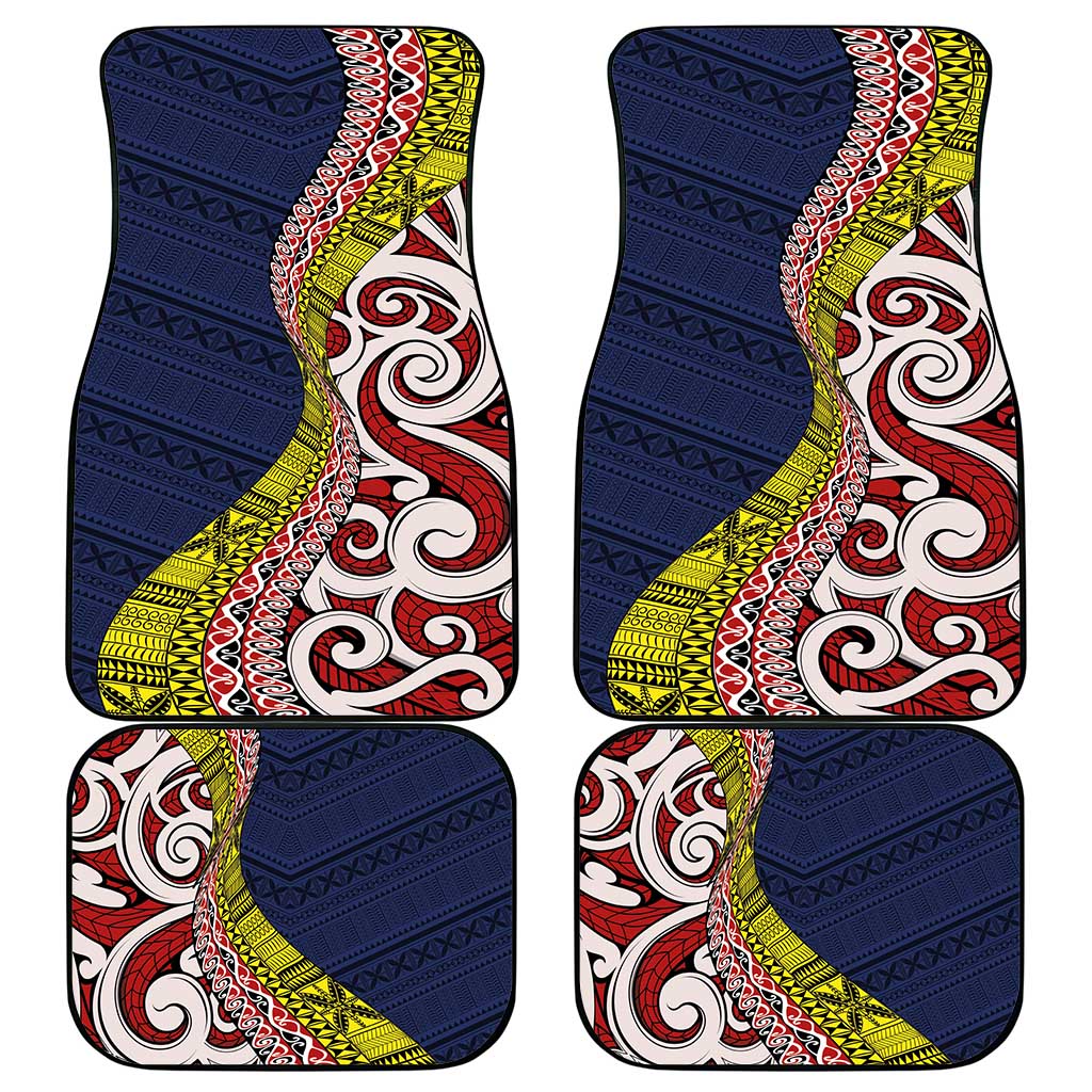 Aotearoa and Niue Car Mats Hiapo Maori Stylized Koru