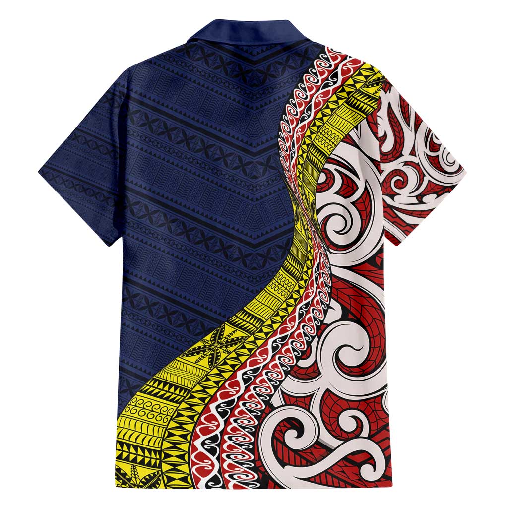 Aotearoa and Niue Family Matching Puletasi and Hawaiian Shirt Hiapo Maori Stylized Koru LT03 - Polynesian Pride