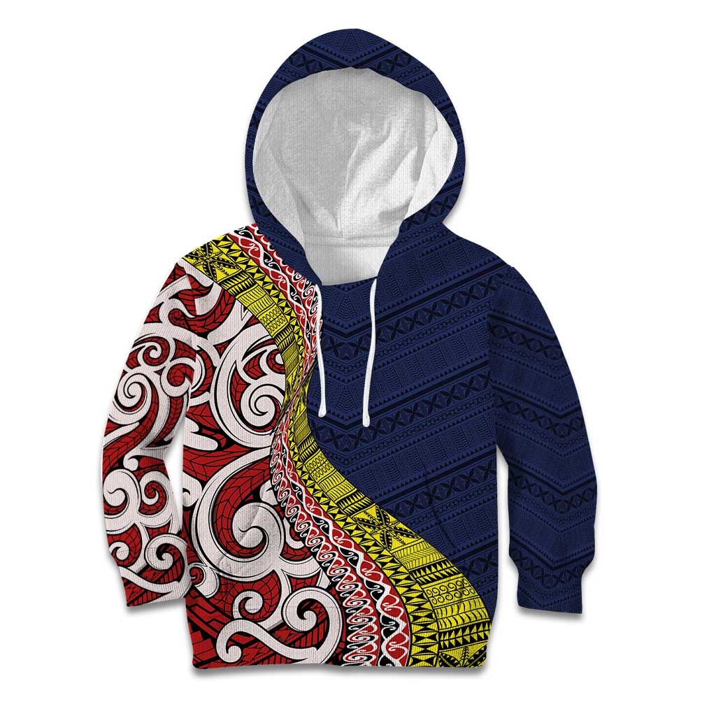 Aotearoa and Niue Kid Hoodie Hiapo Maori Stylized Koru