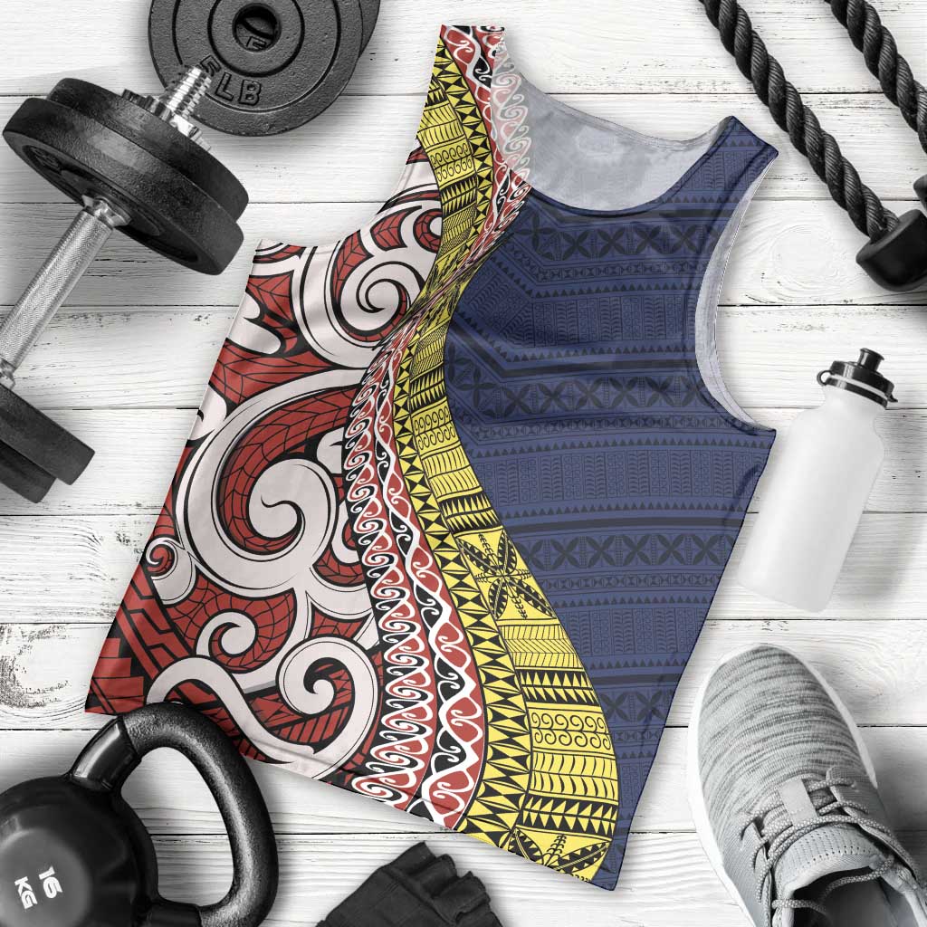 Aotearoa and Niue Men Tank Top Hiapo Maori Stylized Koru LT03 - Polynesian Pride
