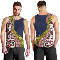 Aotearoa and Niue Men Tank Top Hiapo Maori Stylized Koru LT03 - Polynesian Pride