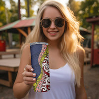 Aotearoa and Niue Skinny Tumbler Hiapo Maori Stylized Koru