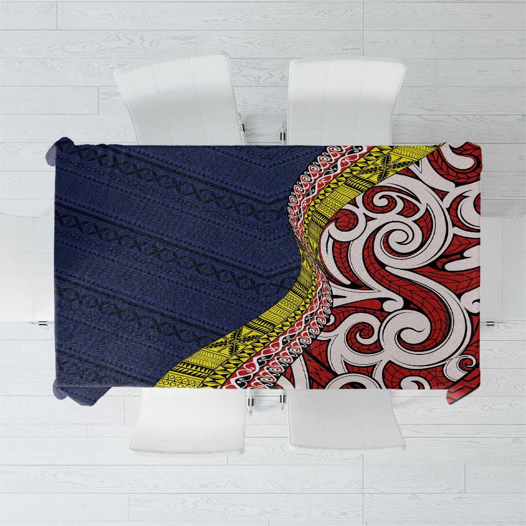 Aotearoa and Niue Tablecloth Hiapo Maori Stylized Koru