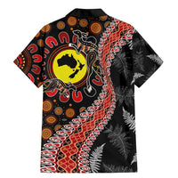 Aotearoa and Australia Family Matching Mermaid Dress and Hawaiian Shirt Maori Koru Ferns With Aboriginal Kangaroo LT03 - Polynesian Pride