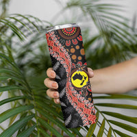 Aotearoa and Australia Skinny Tumbler Maori Koru Ferns With Aboriginal Kangaroo LT03 - Polynesian Pride