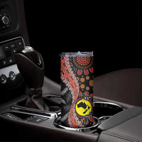 Aotearoa and Australia Skinny Tumbler Maori Koru Ferns With Aboriginal Kangaroo LT03 - Polynesian Pride