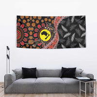 Aotearoa and Australia Tapestry Maori Koru Ferns With Aboriginal Kangaroo