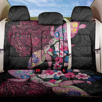 Hawaiian Couple Turtles Honi Back Car Seat Cover Polynesian Art Motifs and Hibiscus Black Red Color - Polynesian Pride