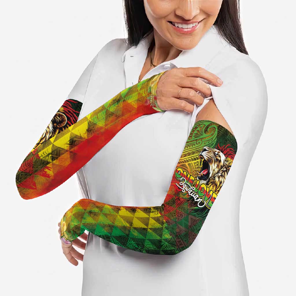 Hawaiian Reggae Arm Sleeves Jawaiian One Love-Tribal Tatoos and Rastafari Lion - Polynesian Pride