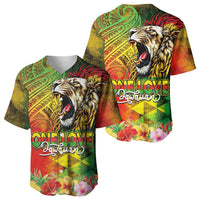 Hawaiian Reggae Baseball Jersey Jawaiian One Love-Tribal Tatoos and Rastafari Lion LT03 - Polynesian Pride