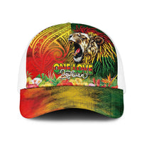 Hawaiian Reggae Baseball Net Cap Jawaiian One Love-Tribal Tatoos and Rastafari Lion - Polynesian Pride