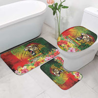 Hawaiian Reggae Bathroom Set Jawaiian One Love-Tribal Tatoos and Rastafari Lion - Polynesian Pride
