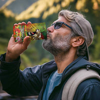 Hawaiian Reggae 4 in 1 Can Cooler Tumbler Jawaiian One Love-Tribal Tatoos and Rastafari Lion - Polynesian Pride