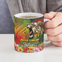 Hawaiian Reggae Ceramic Mug Jawaiian One Love-Tribal Tatoos and Rastafari Lion - Polynesian Pride
