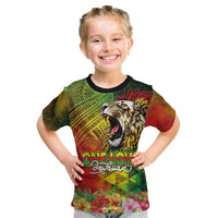 Hawaiian Reggae Kid T Shirt Jawaiian One Love-Tribal Tatoos and Rastafari Lion - Polynesian Pride