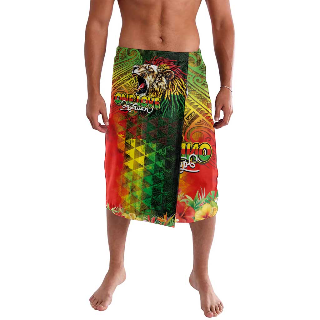 Hawaiian Reggae Lavalava Jawaiian One Love-Tribal Tatoos and Rastafari Lion - Polynesian Pride