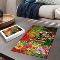 Hawaiian Reggae Puzzle Jawaiian One Love-Tribal Tatoos and Rastafari Lion - Polynesian Pride
