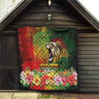 Hawaiian Reggae Quilt Jawaiian One Love-Tribal Tatoos and Rastafari Lion - Polynesian Pride